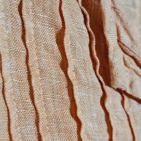 Talbots Petites Peach Pintuck Long-Sleeve Top P Lightweight Linen Blend - Picture 4 of 13